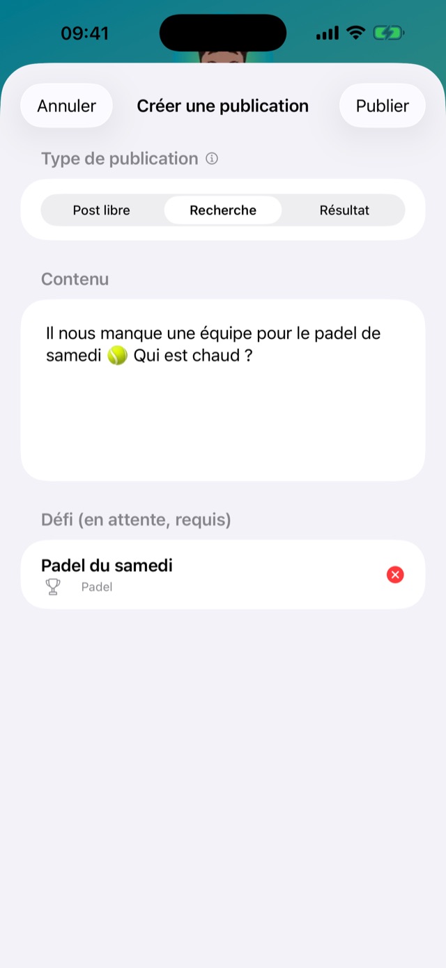 Recherche de partenaires pour un défi